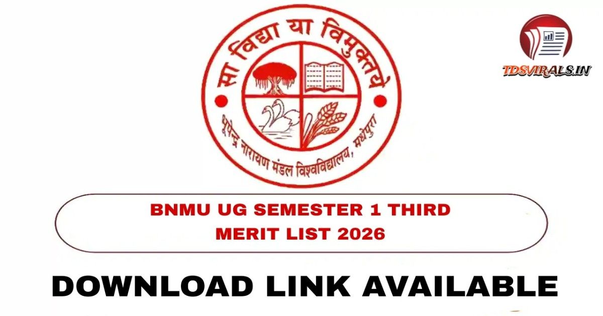 BNMU UG Semester 1 Third Merit List