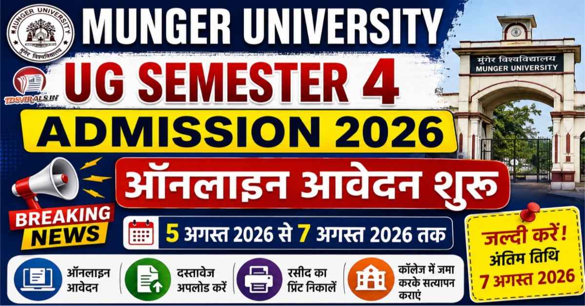 Munger University UG Semester 4 Admission 2026